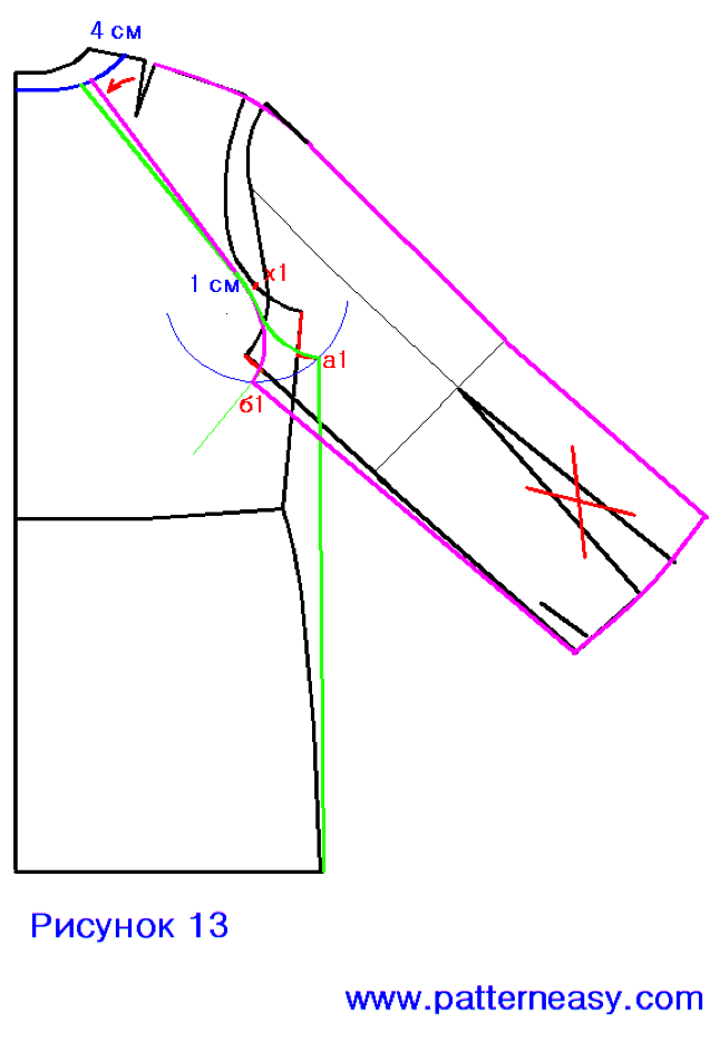 Выкройка блузки с рукавом 