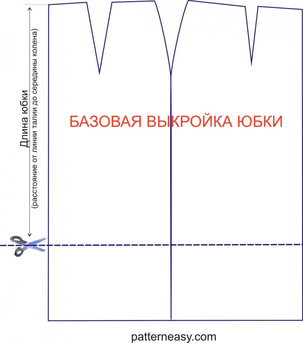 Простая выкройка юбки