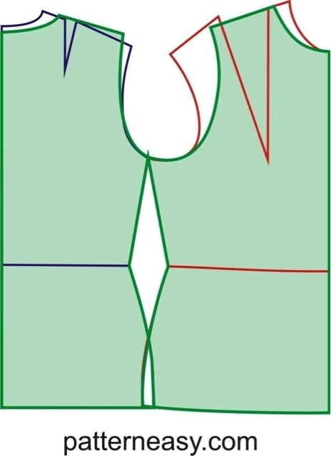 Выкройка: топ шифоновый выкройка-лекало