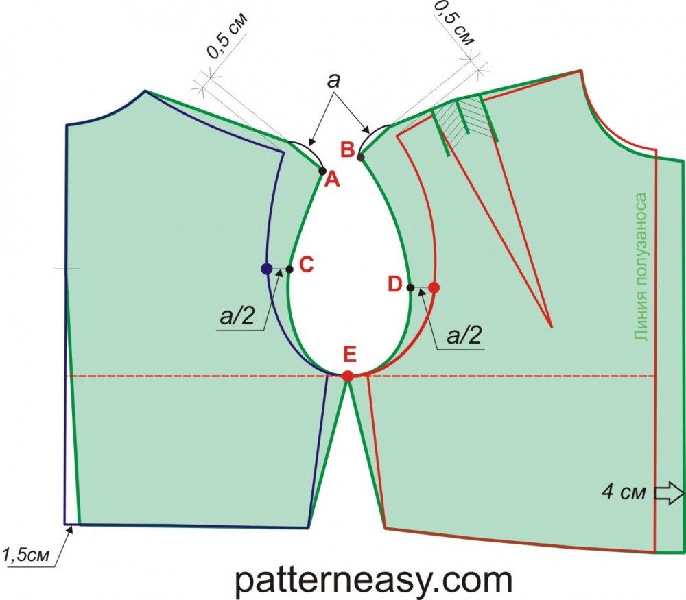 Спущенная пройма выкройка
