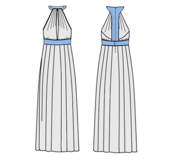 Платье в греческом стиле с кожаными вставками. Инструкция по пошиву фото