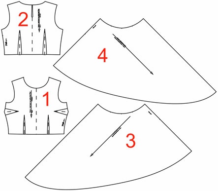 Выкройка платья с асимметричной юбкой фото