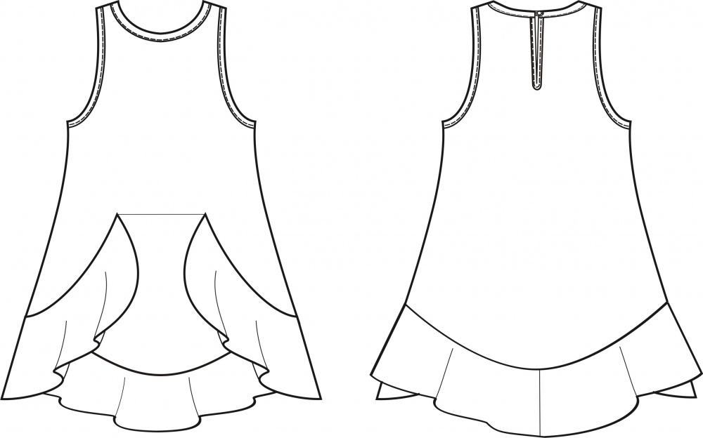 Платье-бебидолл для девочек. Инструкция по распечатке выкроек и пошиву фото
