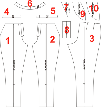 Выкройка брюк от костюма фото