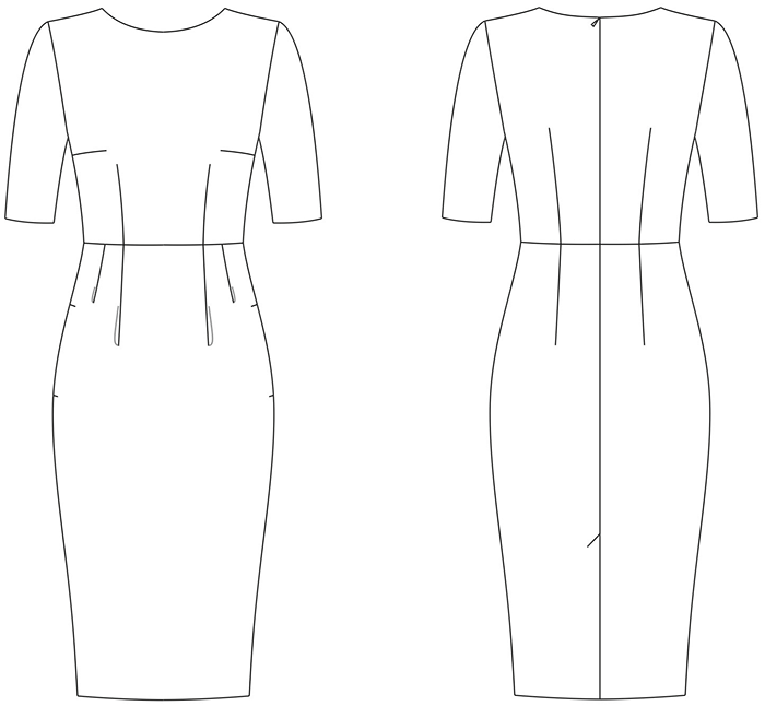 Платье для офиса. Инструкция по распечатке выкроек и последовательность пошива