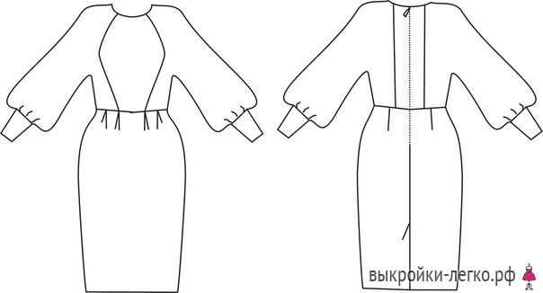 Крой платья свободного облегания, расширенного к низу.