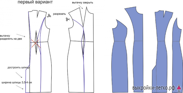 Пошаговое построение выкройки платья