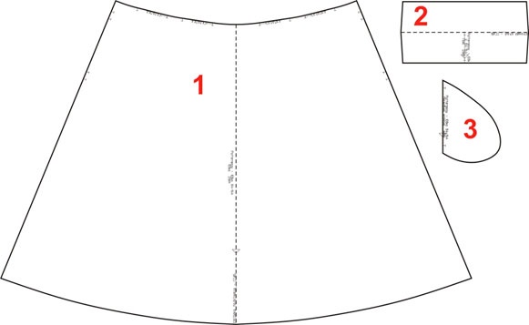 Выкройка юбки со складками фото