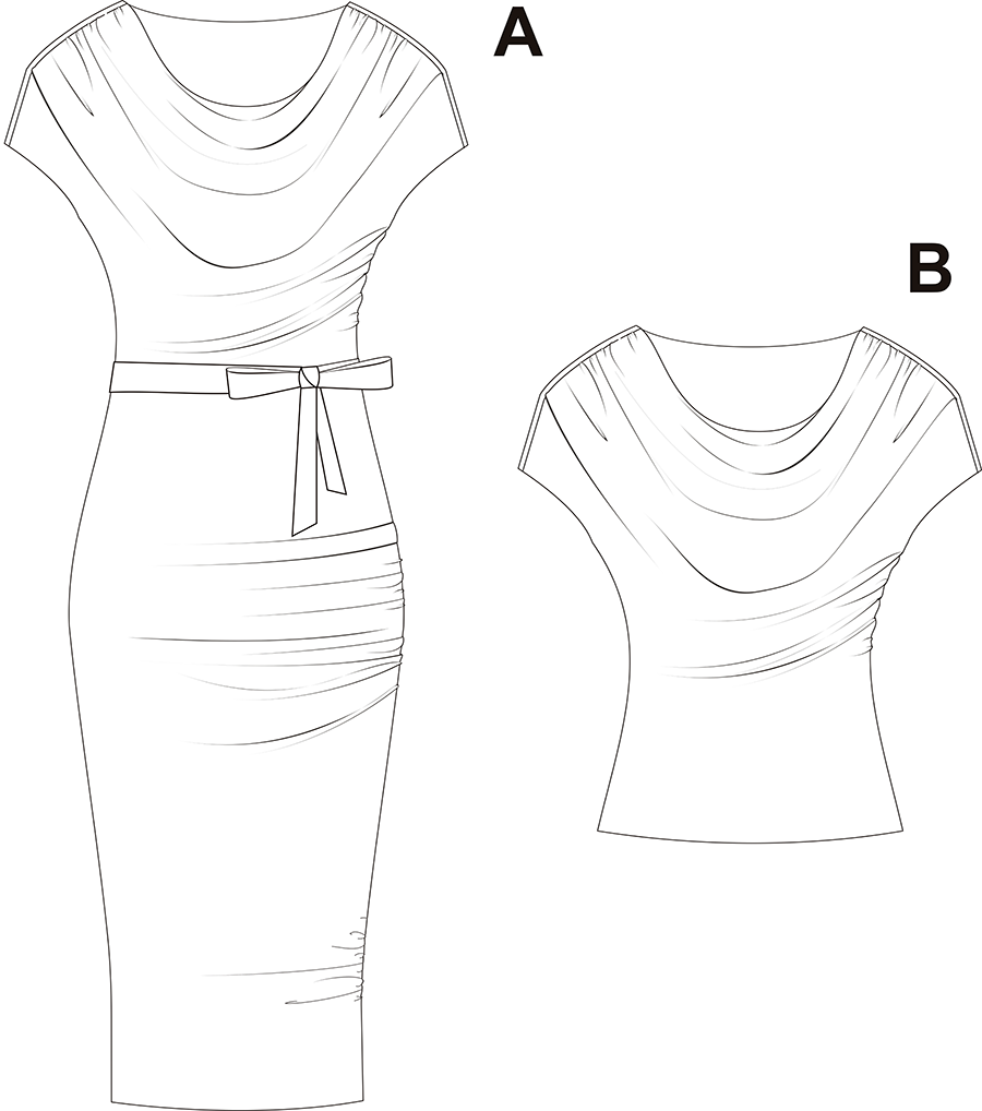 Выкройка прямого трикотажного платья