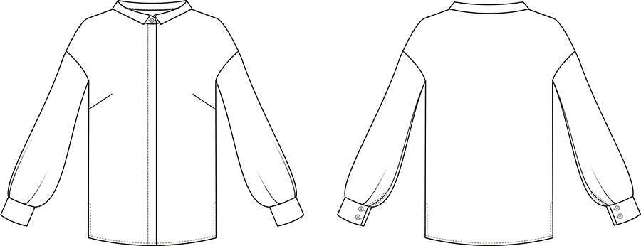 Блузка с широким воротником. Инструкция по распечатке выкроек и последовательность пошива фото