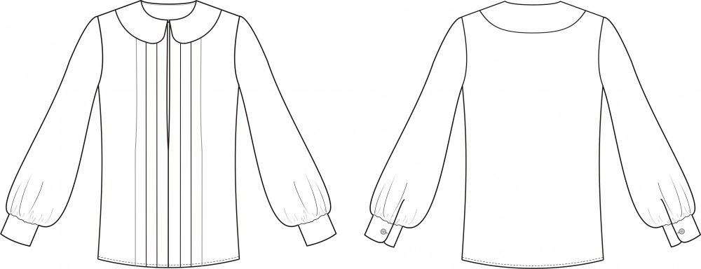 Блузка с рукавом епископа. Инструкция по распечатке выкроек и последовательность пошива фото