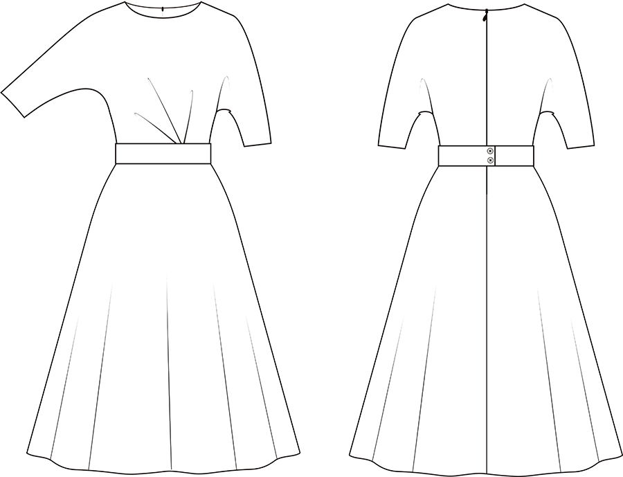 Платья с цельнокроеным рукавом: моделирование и пошив