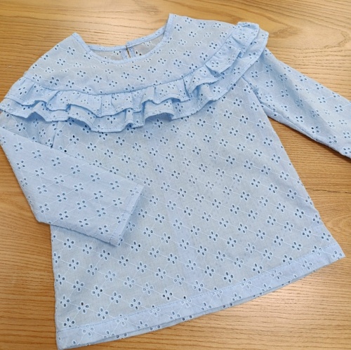 Как сшить блузу с воланом для девочек. Фото-мастер-класс. фото