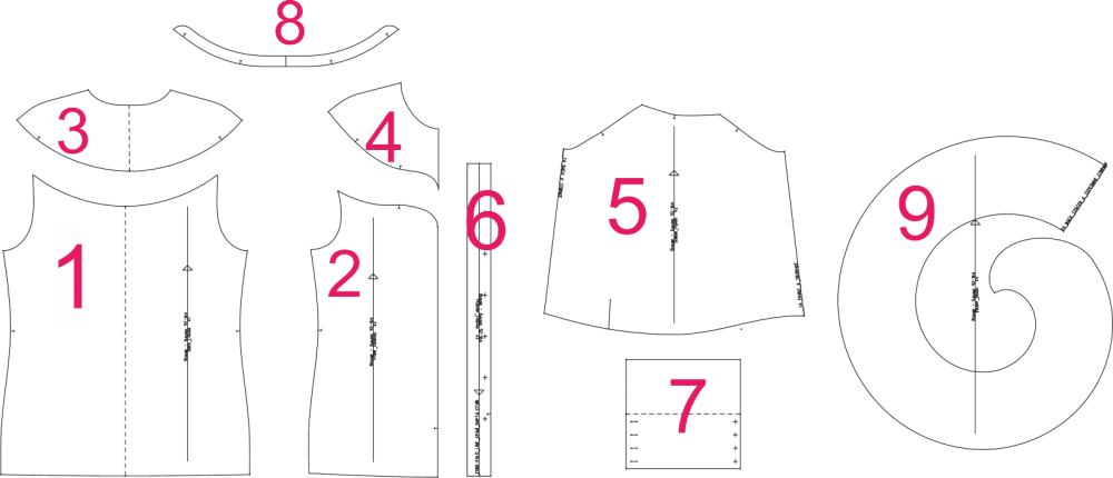 Выкройка блузки с воланами (р-р 36-52) фото