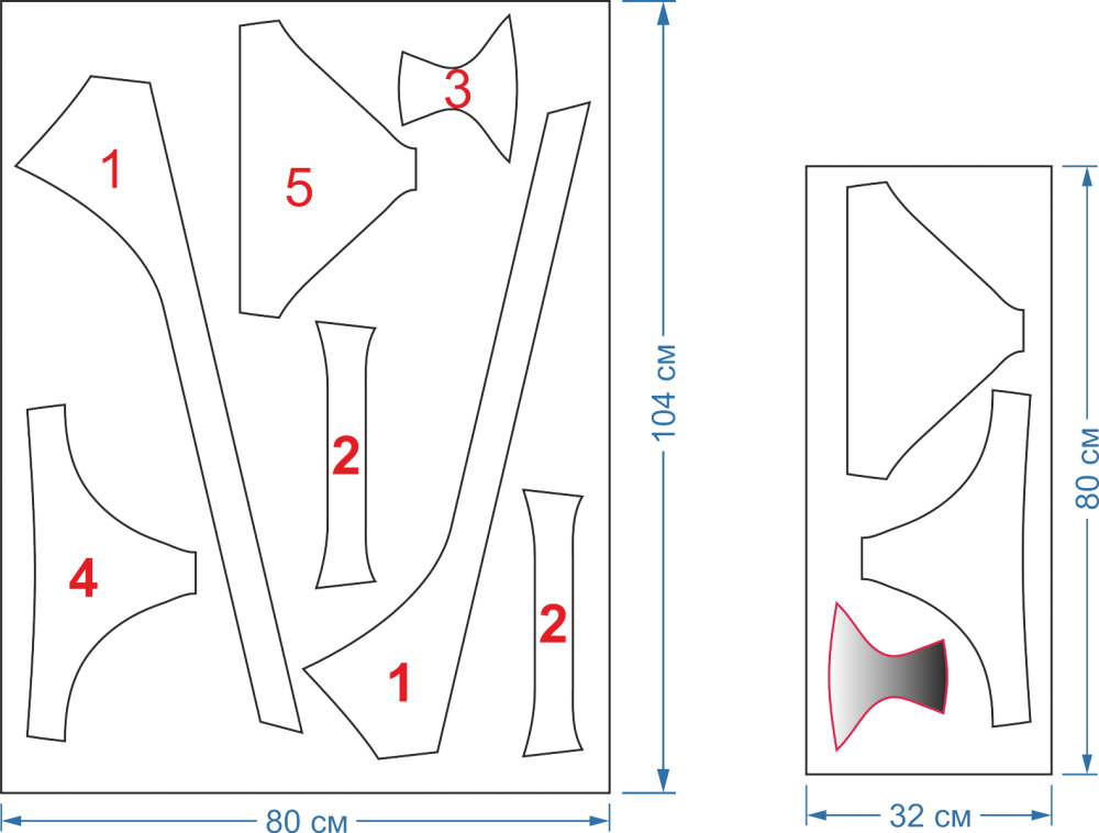 Построение выкройки слитного купальника
