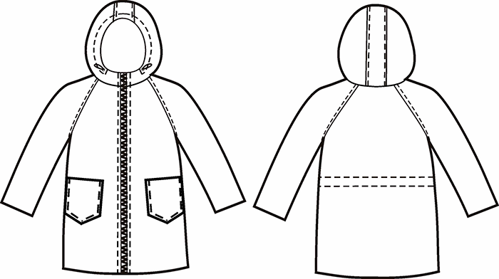 Детская куртка с рукавом-реглан. Инструкция по пошиву и печати выкроек фото