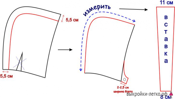 Выкройка: Съемный капюшон -манишка