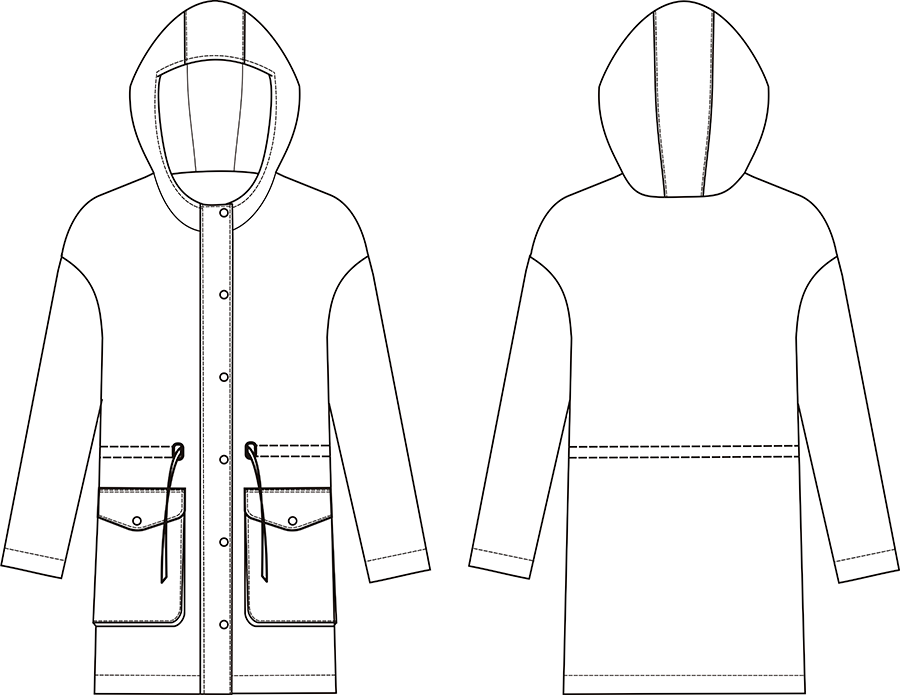 Парка крой. Пальто с цельнокроеным капюшоном выкройка Бурда. Куртка парка женская выкройка бесплатно. Лекала женской куртки с капюшоном. Технический эскиз куртки с капюшоном.