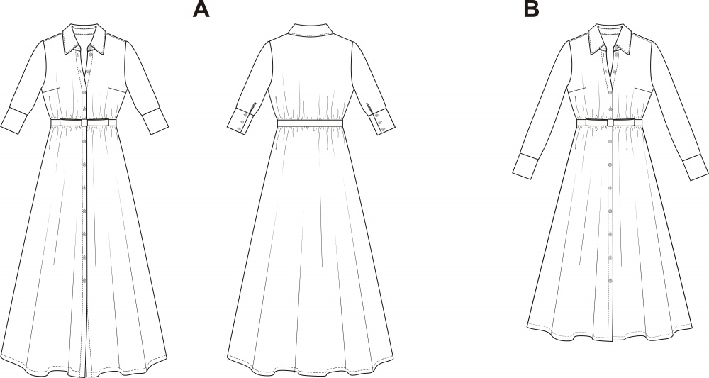 2 в 1: Выкройка платья-рубашки фото