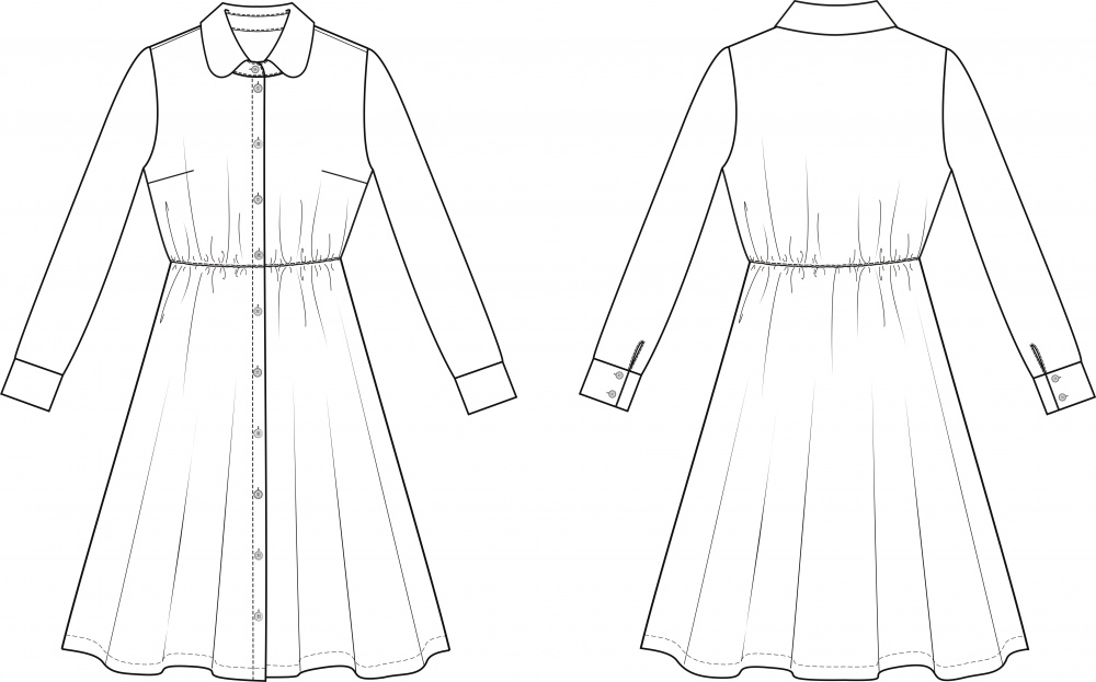 Школьное платье. Инструкция по пошиву и печати выкроек фото