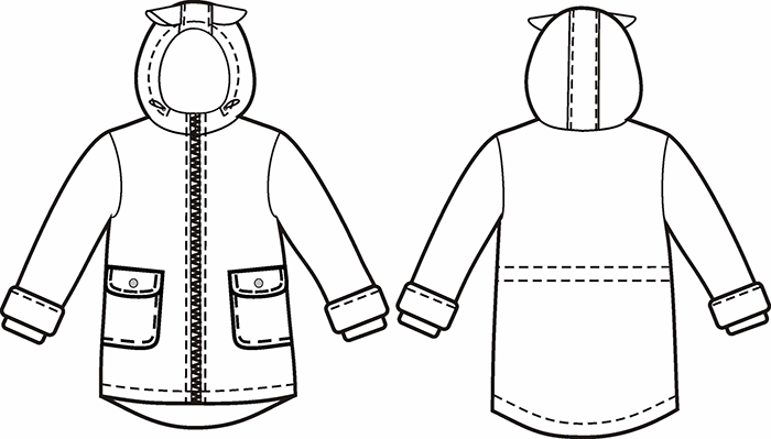 Выкройка женской куртки с капюшоном (воротник-капюшон)