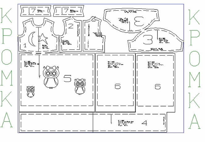 Выкройка детского платья с совами фото