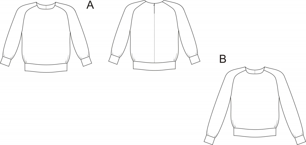 Джемпер с рукавом-реглан. Инструкция по пошиву и печати выкроек фото