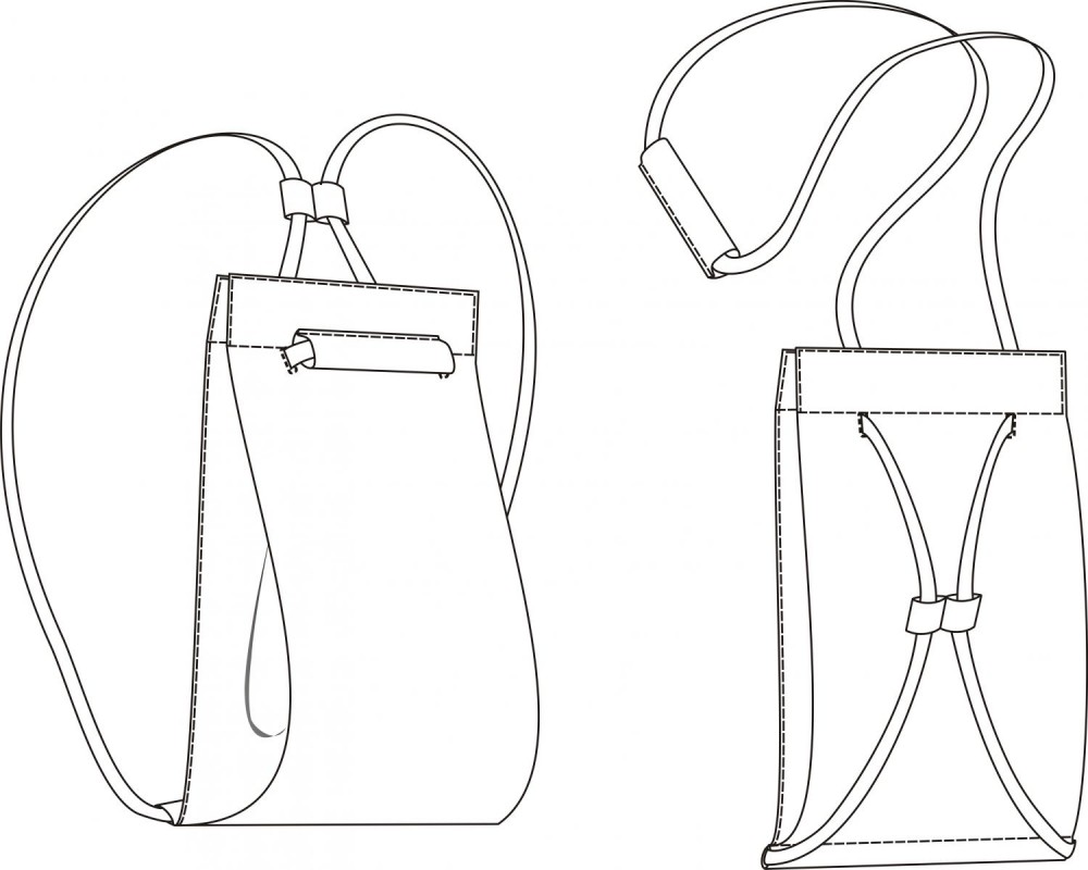PDF выкройка рюкзака №1 (три размера лекал)