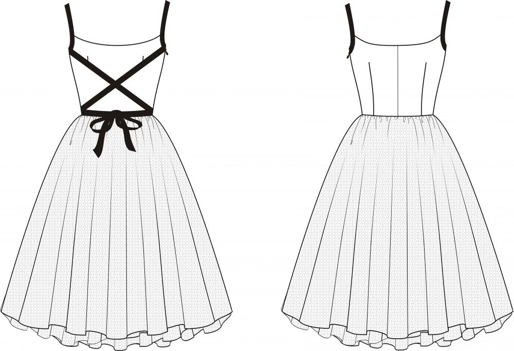 Платье с пачкой. Инструкция по пошиву и печати выкроек фото