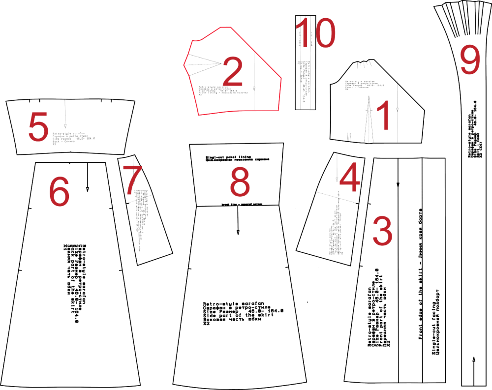 План шитья платья