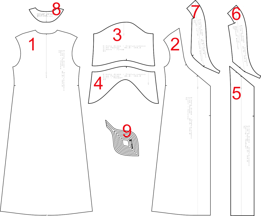 Эксклюзив. Выкройка платья-кимоно | Шить просто — Выкройки-Легко.рф