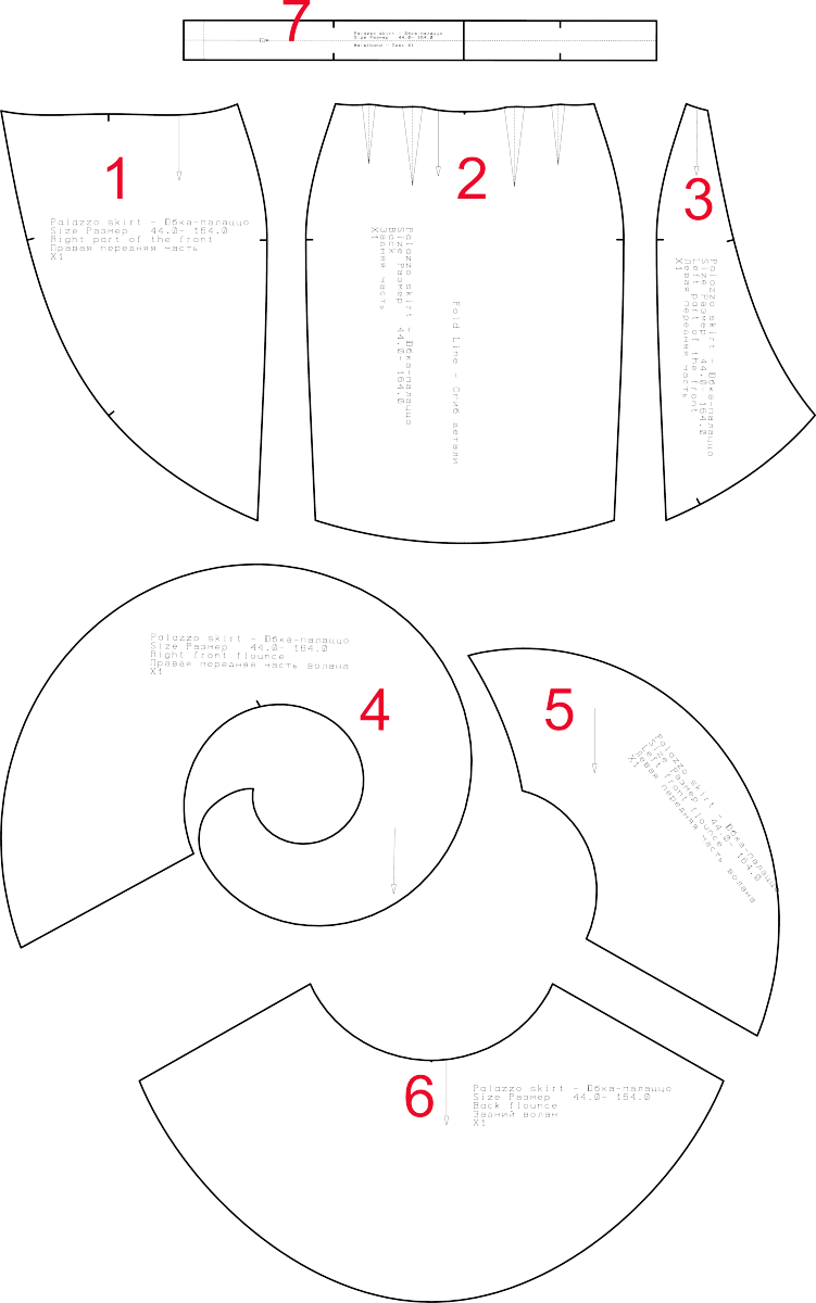 Юбка-палаццо. Инструкция по пошиву и печати выкроек фото