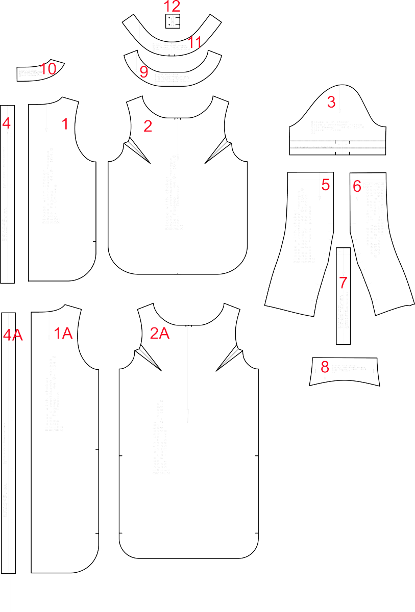 Выкройка блузы с имитацией чокера фото
