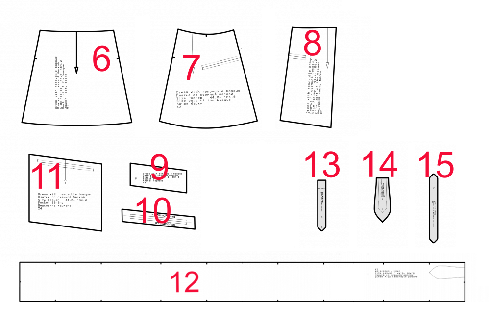Купить выкройку Выкройка платья со съёмной баской онлайн фото