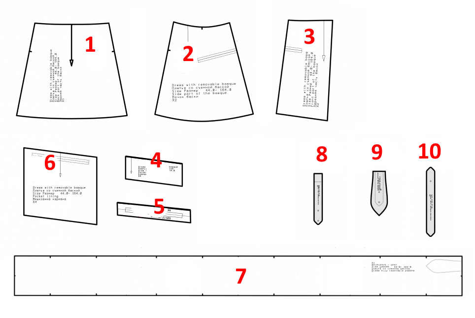 Купить выкройку Выкройка баски-пояса онлайн фото