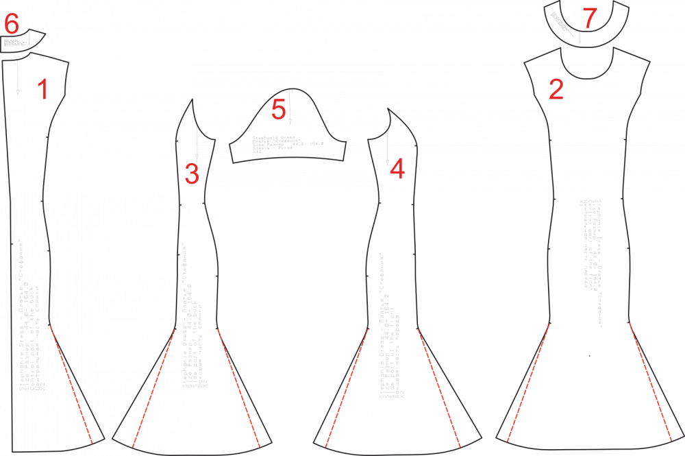 Платье "Стефания". Инструкция по пошиву и печати выкроек фото