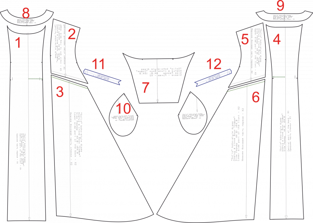 Выкройка платья в стиле бохо «София» фото