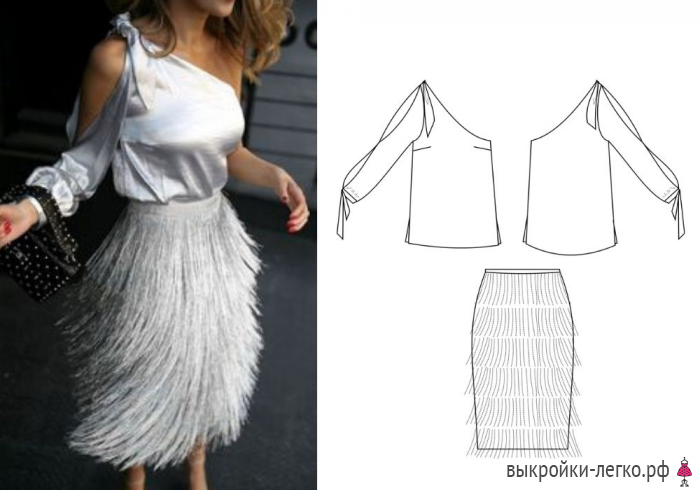 Нарядный комплект: юбка и блузка фото
