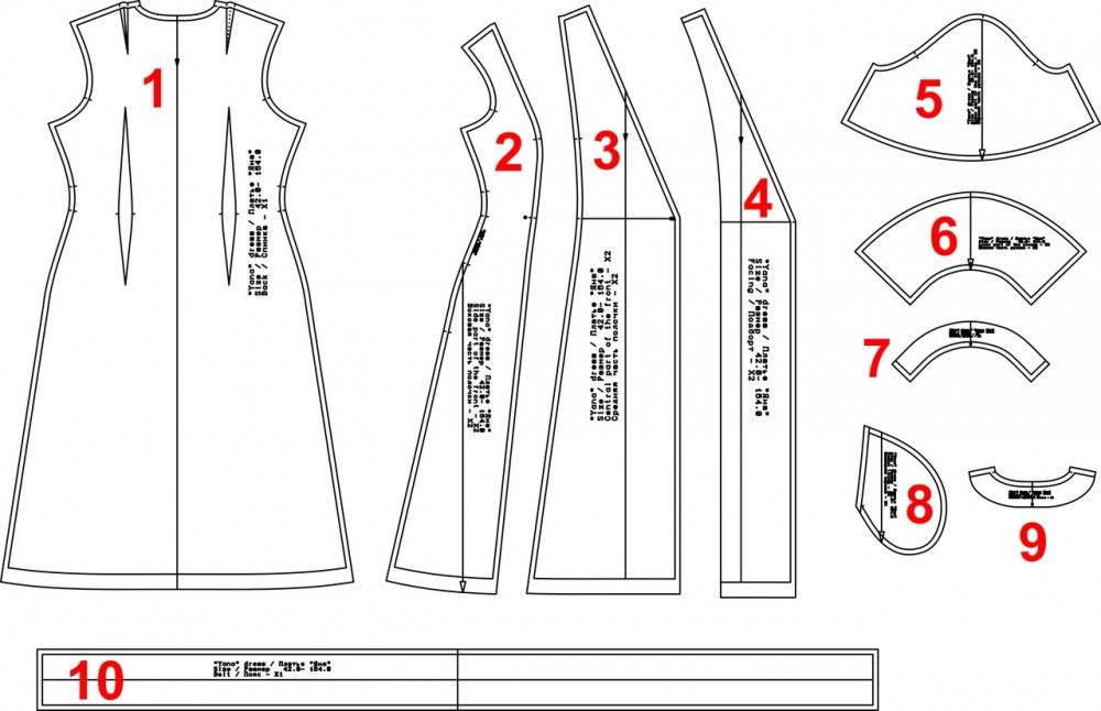 Платье "Яна". Инструкция по пошиву и печати выкроек фото