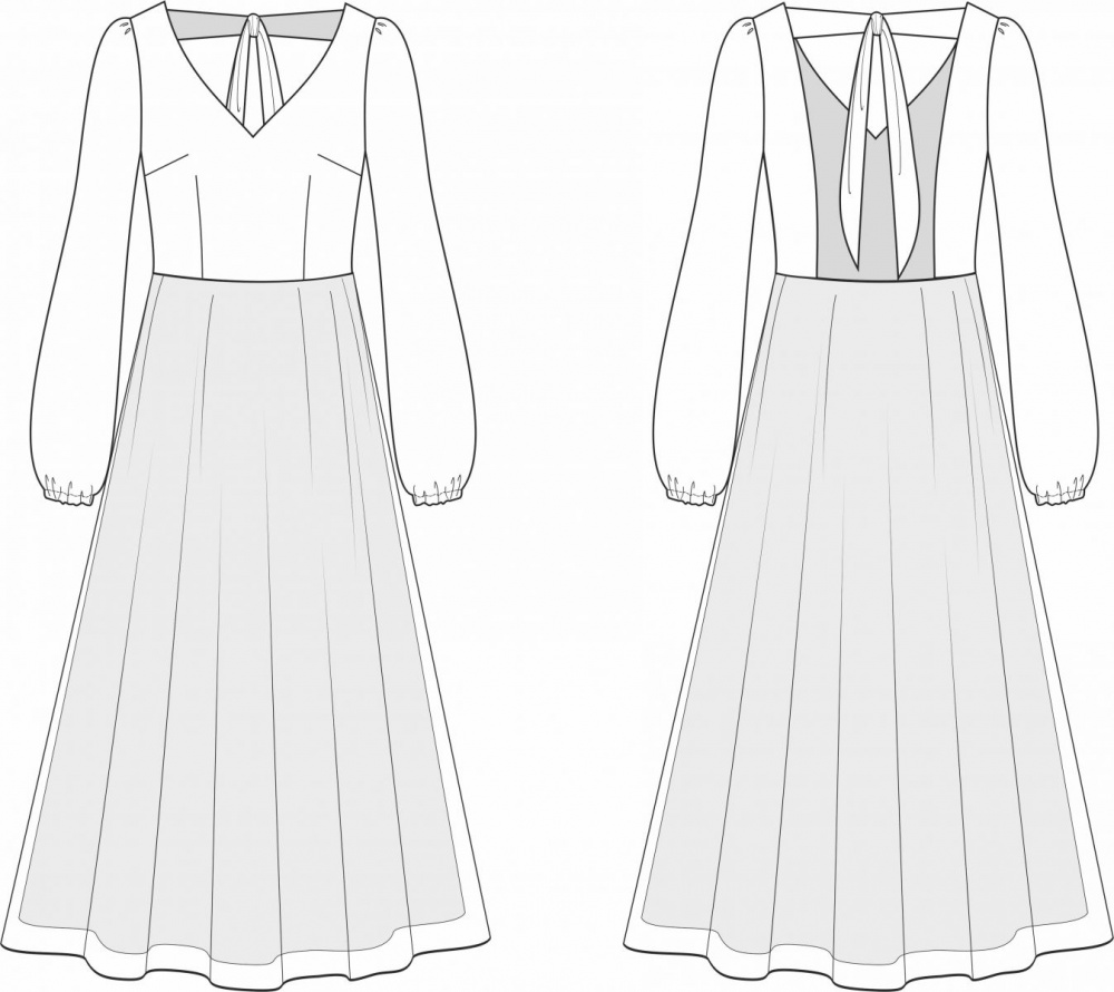 Платье «Элина». Инструкция по пошиву и печати выкроек фото