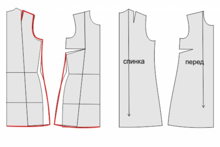 Моделирование выкройки-основы. 4 платья по одной выкройке фото