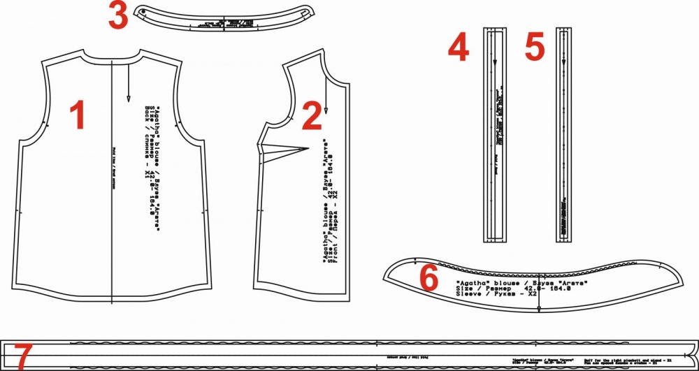 Блузка "Агата". Инструкция по пошиву и печати выкроек фото