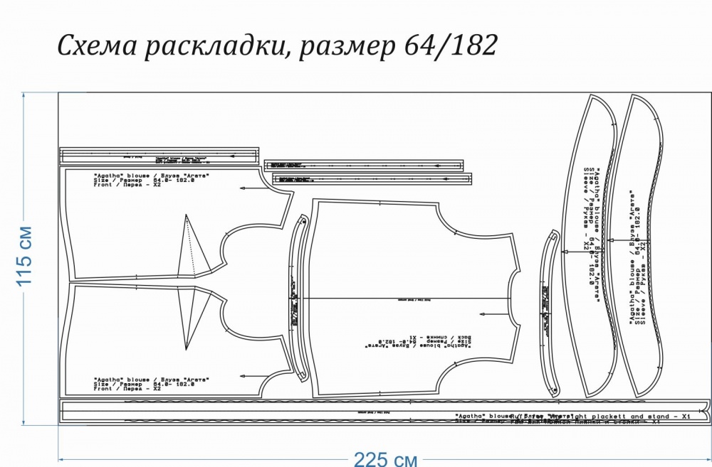 Блузка "Агата". Инструкция по пошиву и печати выкроек фото