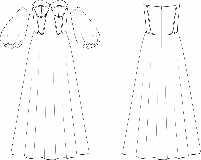 Платье "Алисия". Инструкция по пошиву и печати выкроек фото