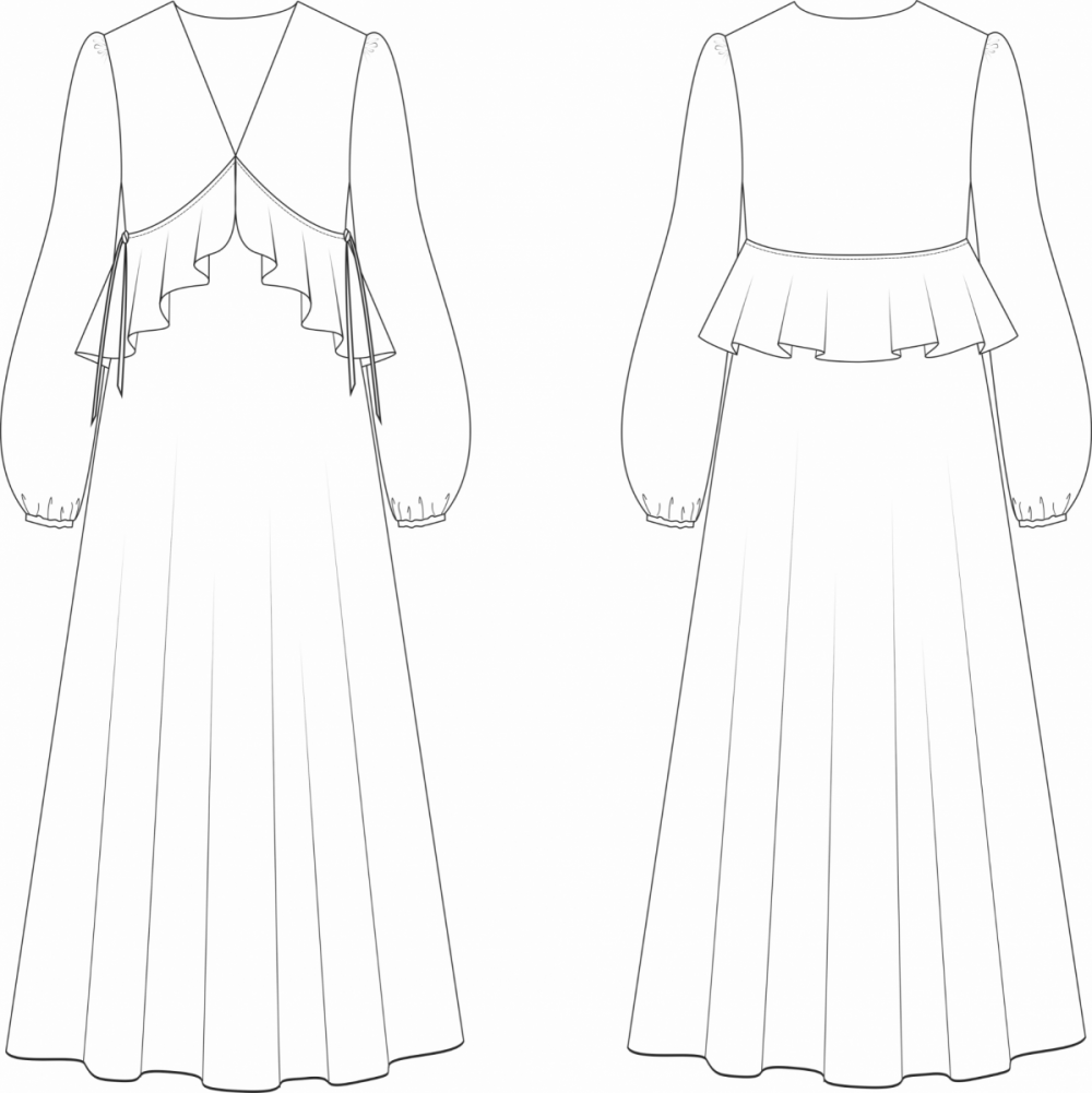 Платье "Селестия". Инструкция по пошиву и печати выкроек фото