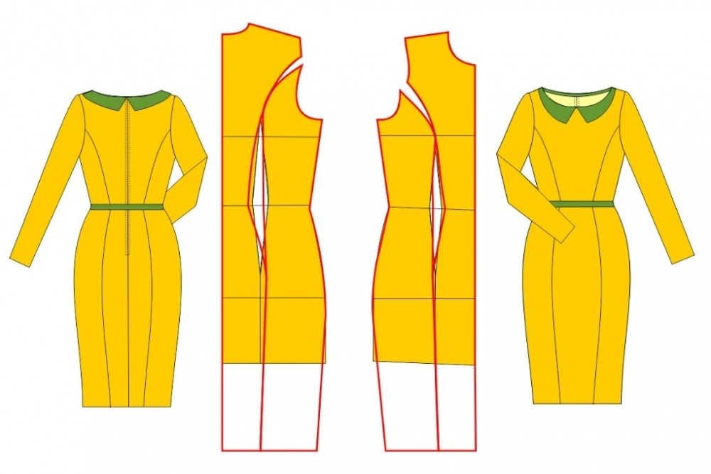 Как сшить платье-футляр с оригинальными планками