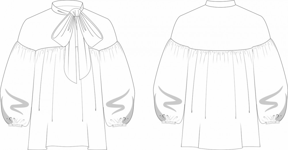 Блуза "Марлен". Инструкция по пошиву и печати выкройки фото