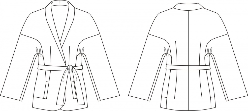 Выкройка жакета в стиле кимоно фото