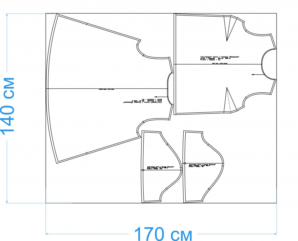 Как сшить блузку - тунику своими руками по выкройке на размеры от 40 до 54
