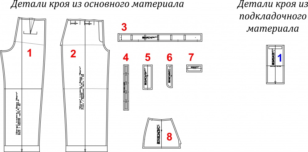 Чертеж выкройка брюк трансформеров